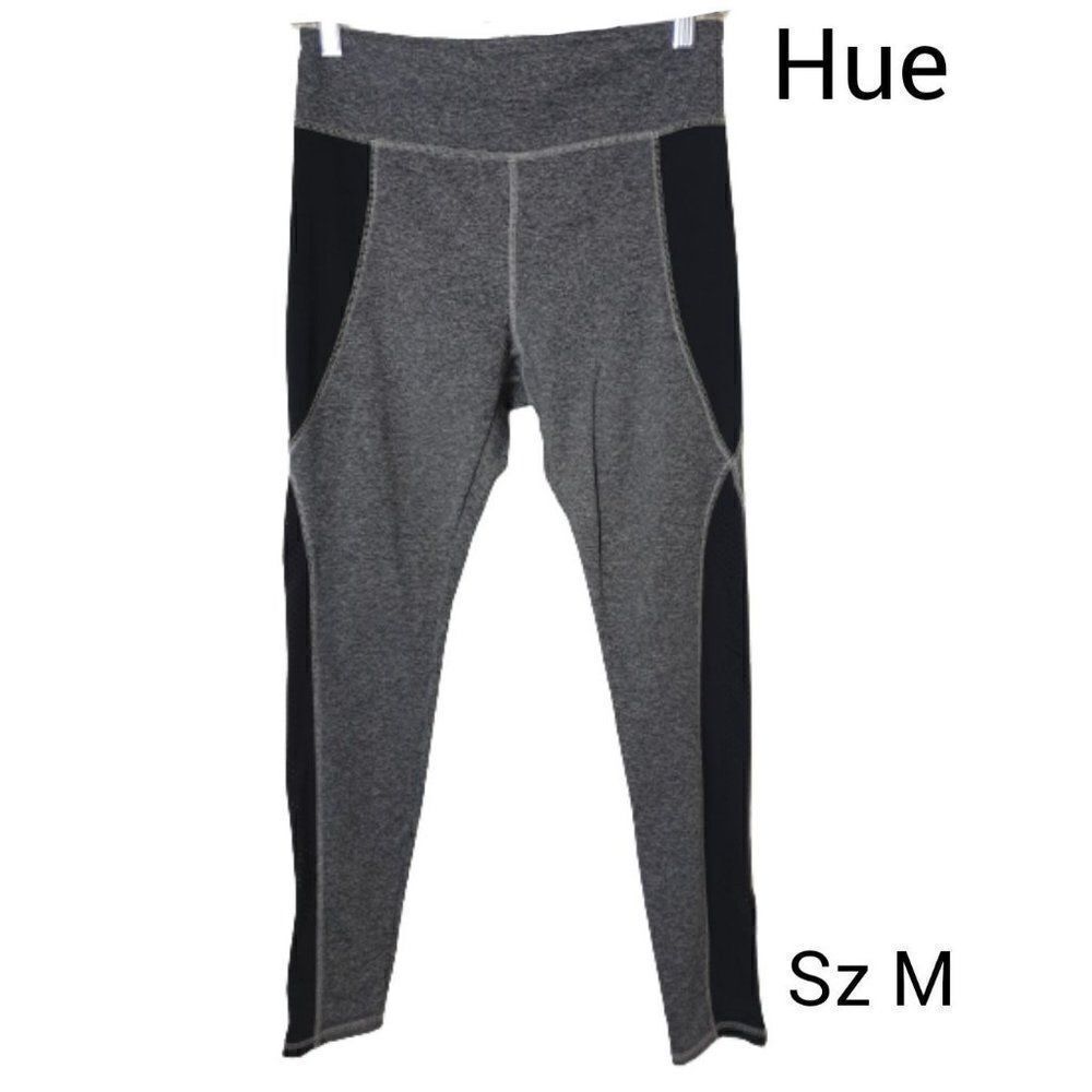 Women's Black High Rise Leggings Mesh Panel Yoga Workout Pants Medium NWOT